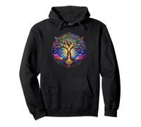 Life Tree Medieval Gothic Cathedral Mosaic Art Circle Pullover Hoodie