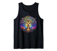 Life Tree Medieval Gothic Cathedral Mosaic Art Circle Tank Top