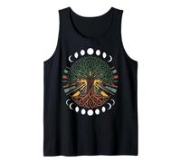 Life Tree Moon Phases Meditation Retro Vintage Nature Tank Top