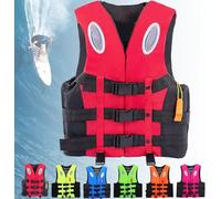 Life Vests for Adult Kids, Paddle Board Buoyancy Aids, Adjustable Swim Vest with Whistle and Reflective Strip for Whose Weight 20-100KG(Red,3XL)