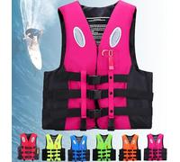 Life Vests for Adult Kids, Paddle Board Buoyancy Aids, Adjustable Swim Vest with Whistle and Reflective Strip for Whose Weight 20-100KG(Pink,3XL)