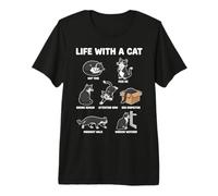 Life with A Cat Funny Cat Kitten Lover for Men Women Kids Premium T-Shirt