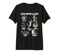 Life with A Cat Funny Cat Kitten Lover for Men Women Kids Premium T-Shirt