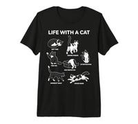 Life with A Cat Funny Cat Kitten Lover for Men Women Kids Premium T-Shirt