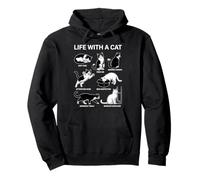 Life With A Cat Funny Cat Kitten Lover for Men Women Kids Pullover Hoodie