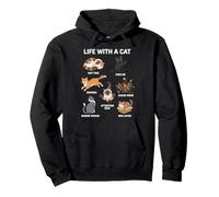 Life With A Cat Funny Cat Kitten Lover for Men Women Kids Pullover Hoodie