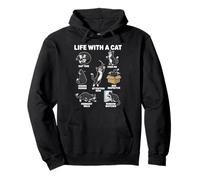 Life With A Cat Funny Cat Kitten Lover for Men Women Kids Pullover Hoodie