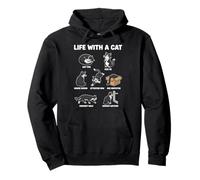 Life With A Cat Funny Cat Kitten Lover for Men Women Kids Pullover Hoodie