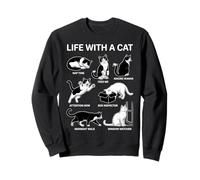 Life With A Cat Funny Cat Kitten Lover for Men Women Kids Sweatshirt