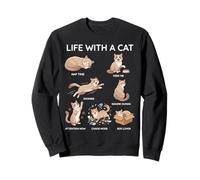 Life With A Cat Funny Cat Kitten Lover for Men Women Kids Sweatshirt