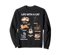 Life With A Cat Funny Cat Kitten Lover for Men Women Kids Sweatshirt