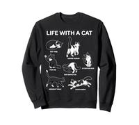 Life With A Cat Funny Cat Kitten Lover for Men Women Kids Sweatshirt