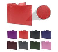 Life With Dignity Real Leather Disabled Blue Badge Holder and Timer Wallet Cover Disability Parking Permit Case Folder Hologram Safe - Red
