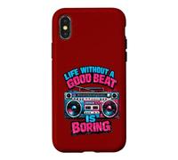 Life Without A Good Beat Is Boring Retro Boombox Graphic Case for iPhone X/XS
