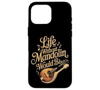 Life Without Mandolin Would Be Flat Funny Music Pun Case for iPhone 16 Pro Max
