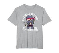 Life Would Be Easier If I Had The Source Code | Ninja Coder T-Shirt, Men's Big and Tall, Heather Grey, 5X Tall