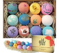 Bath Bombs Gift Set 12 USA made Fizzies, Shea & Coco Butter Dry Skin Moisturize, Perfect for Bubble & Spa Bath. Handmade Birthday Mothers day Gifts idea For Her/Him, wife, girlfriend
