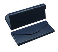 LifeArt 2 Pack Eyeglasses Case - Foldable Holder Well Protected Easy to Carry- Matte Leather & Magnet Closure for Reading, School, Office (2 Navy)