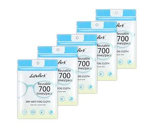 LifeArt 5 Pack Anti-Fog Wipe, Eyeglasses Cleaning Cloths, Cleaning Wipe for Eyeglasses, Tablets, Screens, Lens Wipe for Camera Lenses