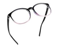 LifeArt Blue Light Blocking Glasses, Computer Reading Glasses, Gaming Glasses, TV Glasses for Women Men, Anti Glare (Black Purple, No Magnification)
