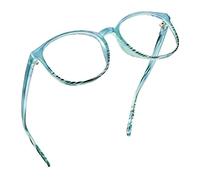LifeArt Blue Light Blocking Glasses, Computer Reading Glasses, Gaming Glasses, TV Glasses for Women Men, Anti Glare (Stripe Blue, 1.50 Magnification)