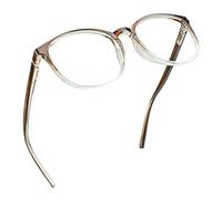 LifeArt Blue Light Blocking Glasses, Computer Reading Glasses, Gaming Glasses with Spring Hinge, TV Glasses for Women Men, Anti Glare (Clear Brown, 2.00 Magnification)