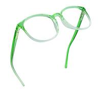 LifeArt Blue Light Blocking Glasses, Computer Reading Glasses, Gaming Glasses with Spring Hinge, TV Glasses for Women Men, Anti Glare (Clear Green, 2.50 Magnification)