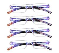 LifeArt Reading Glasses, Blue Light Blocking Glasses, Computer Reading Glasses for Women Men, Fashion Rectangle Eyewear Frame(4 Floral, 2.00 Magnification)