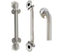 Lifeassist 18 Inch Shower Grab Bar 2 Pack, 18" L x 1.25" D Brushed Nickel All-Welded Stainless Steel, ADA Safety Shower Handle for Bathroom,Stairway,Anti-Slip Grab Bars for Elderly,Handicap,Pregnant