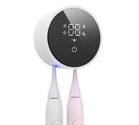 LifeBasis UV Toothbrush Sanitizer, 60°C Drying Electric Toothbrush Holder, Toothbrush Holder Wall Mounted with LED Display 33-Day Long-Lasting Battery for Home and Travel