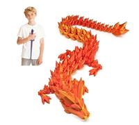 LifeBeWise 24 Inch Large 3D Printed Dragon, 3D Printed Animals Fidget Toy Articulated Crystal Dragon, Large Dragons Present, Home Office Decor Executive Desk Toys