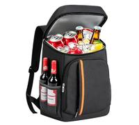 LifeBROS Cooler Backpack Insulated Leak Proof,36 cans Soft Thermal Picnic Bag with Front Pocket, Lightweight Lunch Backpack for Men & Women, for Travel Beach Hiking, Black