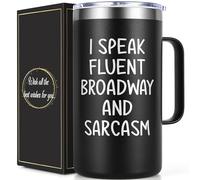 Lifecapido Broadway Gifts, I Speak Fluent Broadway and Sarcasm 20oz Insulated Coffee Mug, Christmas Gift Musical Theater Gifts for Directors, Actors, Theater Lovers, Music Teachers, Musicians