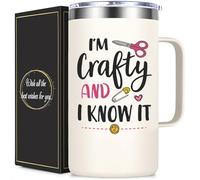 Lifecapido Craft Gifts for Women, I'm Crafty and I Konw It 20 Oz Insulated Coffee Mug with Lid & Straw, Christmas Birthday Crafting Gifts for Crafters Women Mom Daughter Friends
