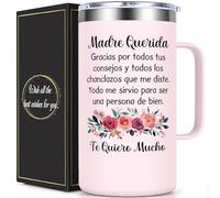 Lifecapido Dia De Las Madres Regalos, Regalo Para Mamá, 20oz Insulated Coffee Mug with Handle, Regalos Para El Día De Las Madres, Birthday Christmas Mothers Day Gifts for Mom, Rose Quartz
