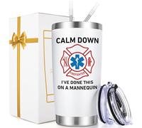 Lifecapido Paramedic Gifts, Calm Down I've Done This On A Mannequin 20oz Insulated Tumbler, Paramedic Gifts for Christmas, National Emergency Medical Technician Day and International Paramedics Day