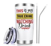 Lifecapido True Crime Gifts for Women, This is My TRUE CRIME Watching Drink 20oz Insulated Tumbler, Serial Killer Murder Mystery Birthday Christmas Gifts for True Crime Lovers Fans