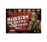 Life Color - Russian Infantry Uniforms WWII Matt Acrylic Paint Set # CS42