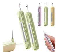 LIFECOSM 2 in 1 Needle Threader Seam Ripper,Plug-in Needle Threader,Stretchable Remover Needle Threading Tool for Hand Sewing Knitting Craft Quilting Supplies