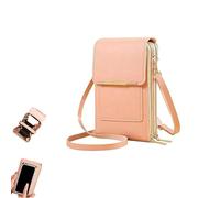 LIFECOSM 2026 New Anti-Theft Leather Bag for Women, Women's Touch Screen Mobile Phone Messenger Bag, Fashion Key Change Bag (Pink)