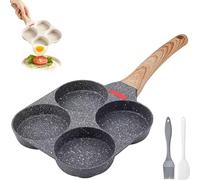 LIFECOSM Delighteal Non-Stick Egg Frying Pan, Purposean 4-Cup Nonstick Egg Frying Pan, 4 Holes Versatile Breakfast Skillet for Eggs & Pancakes, Suit for Gas Stove & Induction Cooktop