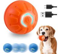 LIFECOSM Interactive Pet Toy Automatic Rolling Ball Dog Toy,Electric Dog Ball Toy with LED Flash Light,Rechargeable USB Automatic Bouncing Balls,360° Smart Automatic Rolling Ball Toy for Dog Cat