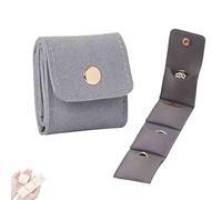 LIFECOSM Mini Travel Jewelry Bag, Travel Jewelry Roll Bag with Buckle,Foldable Portable Jewelry Organizers and Storage for Travel Essentials,Ring,Earring (Gray)