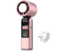 LIFECOSM Multifunction Portable Handheld Turbo Ice-Cooling Fan,Ac-Like Gel Pad Tech,1-100 Speed, 4000mAh Rechargeable Portable Folding Turbo Fan For Travel, Camping,Outdoor,Office. (pink)
