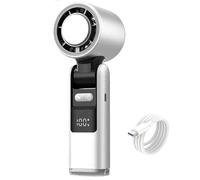 LIFECOSM Multifunction Portable Handheld Turbo Ice-Cooling Fan,Ac-Like Gel Pad Tech,1-100 Speed, 4000mAh Rechargeable Portable Folding Turbo Fan For Travel, Camping,Outdoor,Office. (white)