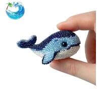 LIFECOSM Octopus Bead Embroidery Kit,Ocean Animals Three-Dimensional Embroidery Set,DIY Beadwork Craft Kit for Beginners with Full-Color Instruction. (Whale)