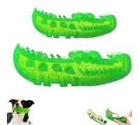 LIFECOSM Slow Feed Chew and Fetch Crocodile,Dog Slow Feeder Puzzle Toy,Rubber Alligator Chew Toy for Fetch, Chewing Training,Teeth Cleaning & Reduces Stress (Small+Large)