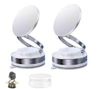 LIFECOSM Vipbugo Phone Holder, 360° Adjustable Vacuum Magnetic Phone Holder, Foldable Car Phone Holder with Rotatable Strong Suction Cup Mount for Car/Home (White*2)