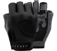 LIFECT Essential Breathable Workout Gloves, Knuckle Weight Lifting Fingerless Gym Exercise Gloves with Curved Open Back for Powerlifting, Crossfit, Women and Men