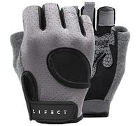 LIFECT Essential Workout Gloves Breathable Fingerless Weightlifting Gloves with Ankle and Curved Open Back for Powerlifting Crossfit Men Women